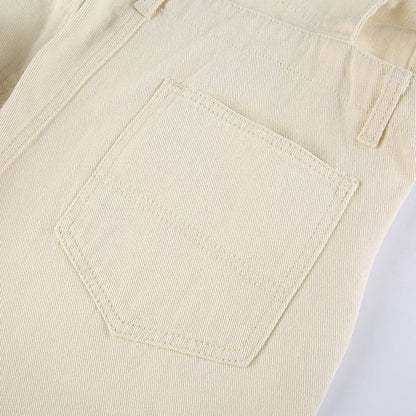 Wide Leg White Overalls Jeans by White Market