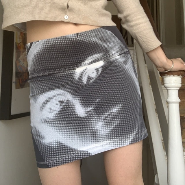 Facial Recognition Japanese High Waist Skirt by White Market