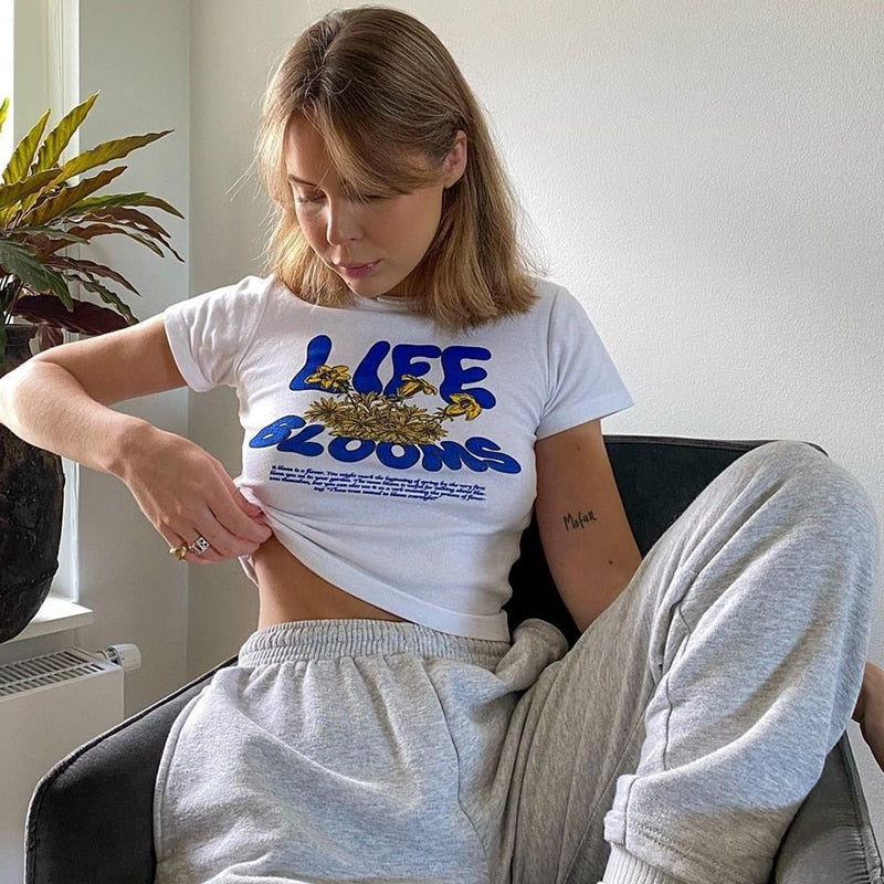 "Life Blooms" Tee by White Market