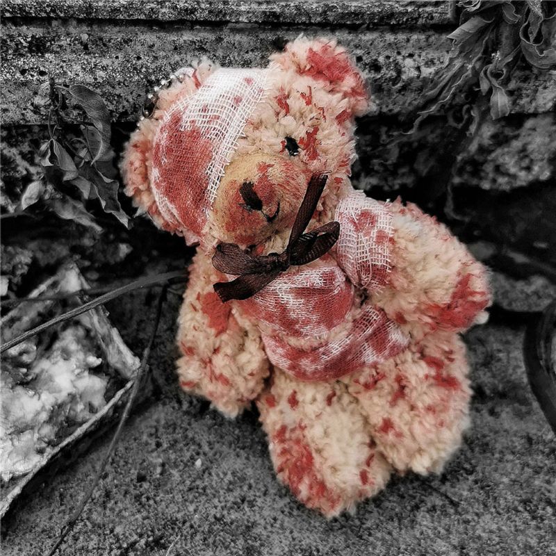 Bloody Teddy Bear Keychain by White Market