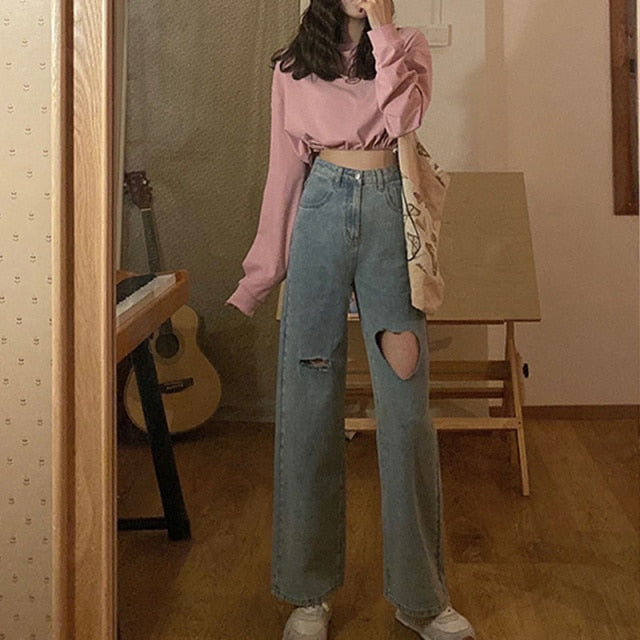 Heart Cut Mom Jeans by White Market