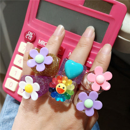 Resin Rainbow Ring by White Market