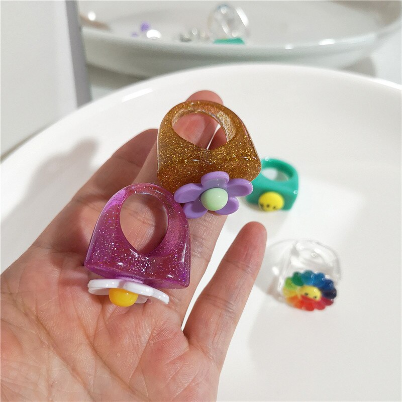 Resin Rainbow Ring by White Market