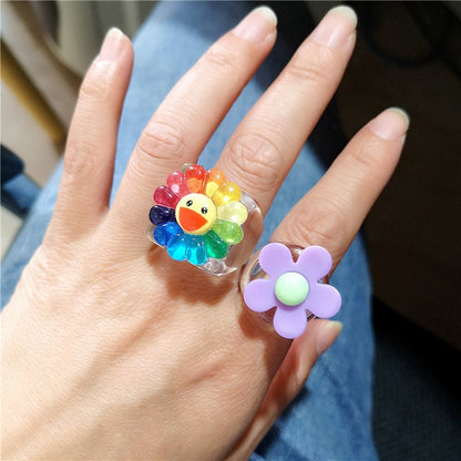 Resin Rainbow Ring by White Market