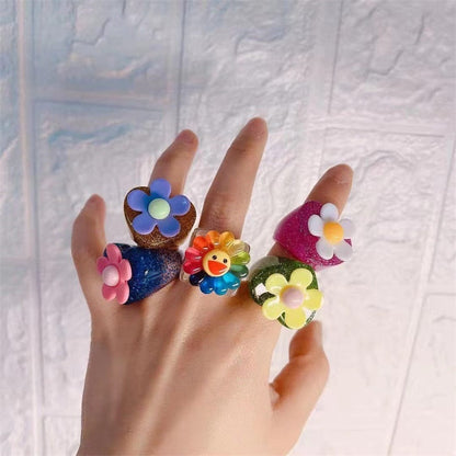 Resin Rainbow Ring by White Market