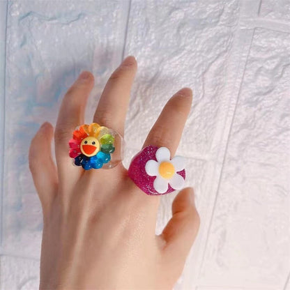 Resin Rainbow Ring by White Market