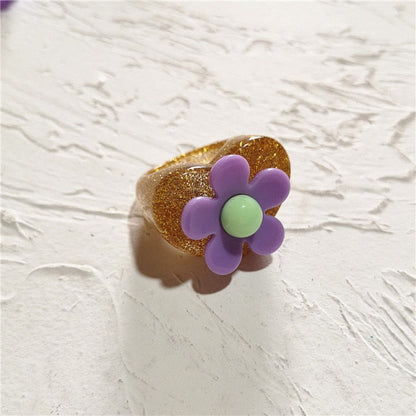 Resin Rainbow Ring by White Market