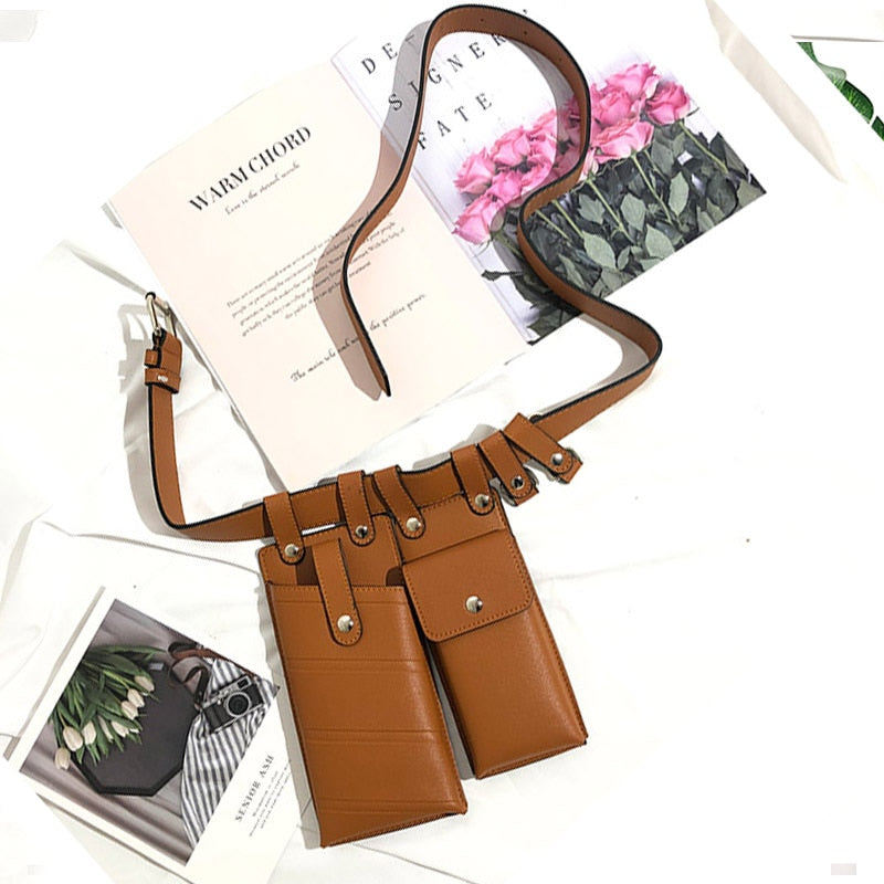 Double Leather Crossbody Bags by White Market