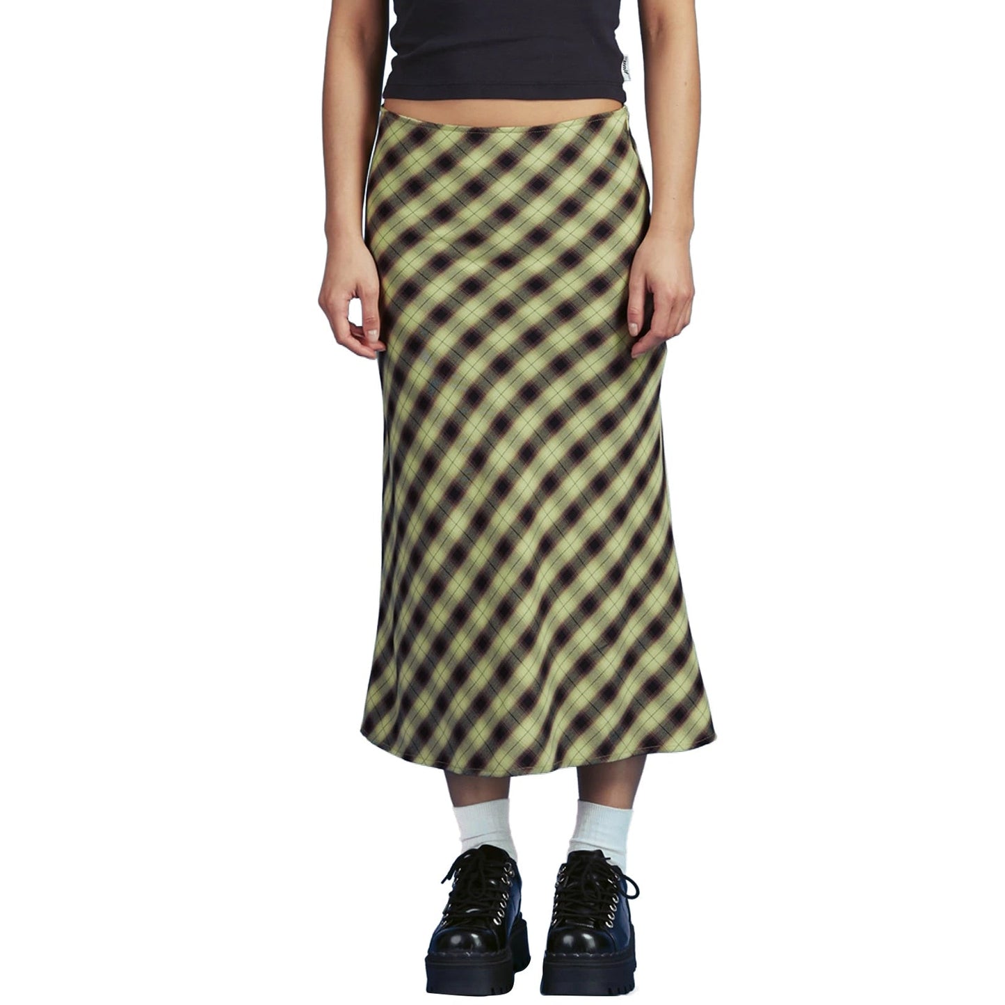 Vintage 90s Plaid High Waist Maxi Skirt by White Market