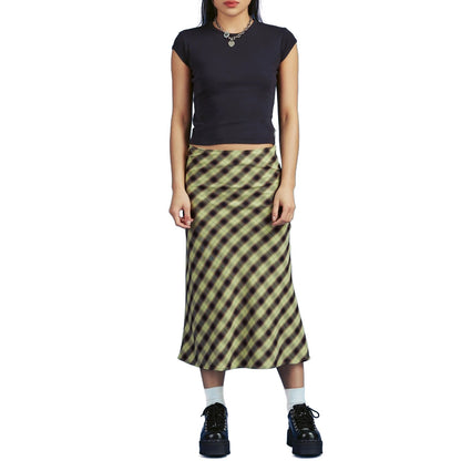 Vintage 90s Plaid High Waist Maxi Skirt by White Market