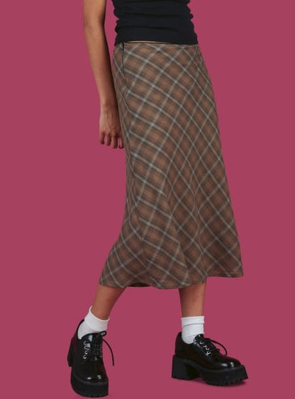 Vintage 90s Plaid High Waist Maxi Skirt by White Market