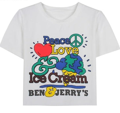 Peace Love & Ice Cream Ben & Jerry's Tee by White Market