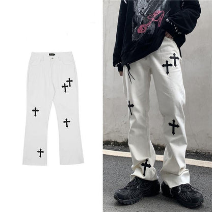 Cross Embroidered Jeans by White Market