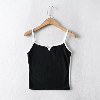 V Cut Spaghetti Strap Crop Top by White Market