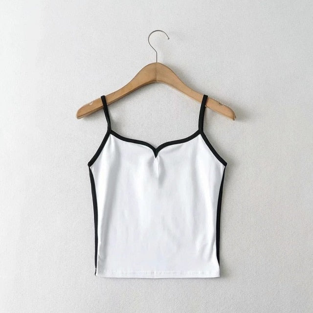 V Cut Spaghetti Strap Crop Top by White Market