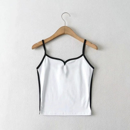 V Cut Spaghetti Strap Crop Top by White Market