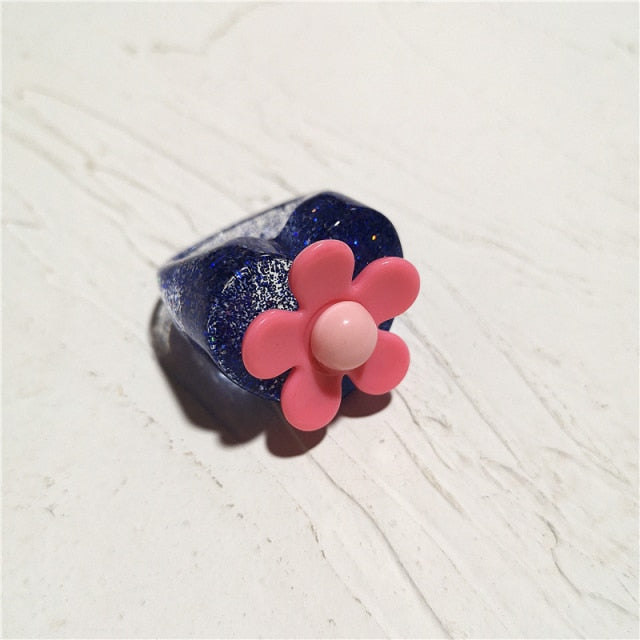 Resin Rainbow Ring by White Market