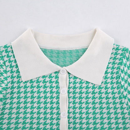 Hounds Tooth Polo Tee by White Market