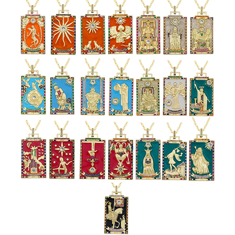 Diamond Tarot Card Necklaces by White Market