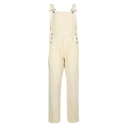 Wide Leg White Overalls Jeans by White Market