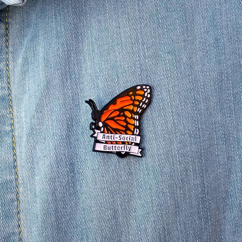 "Antisocial Butterfly" Pin by White Market