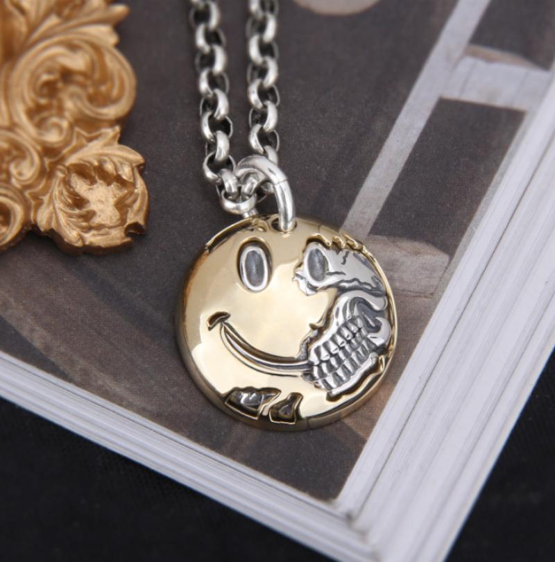 Smiley Skull 2 Layered Necklace by White Market