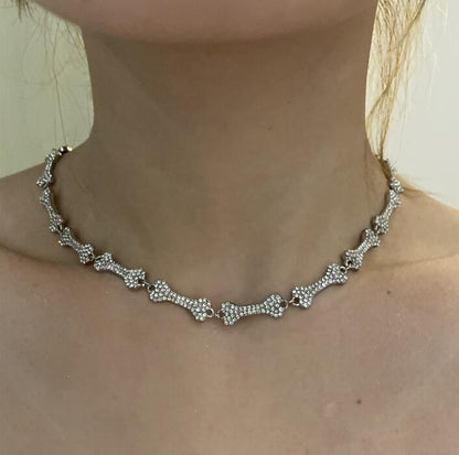 CZ Diamond Bone Necklace by White Market