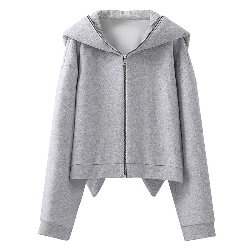 Bunny Ears Zip Up Hoodie by White Market