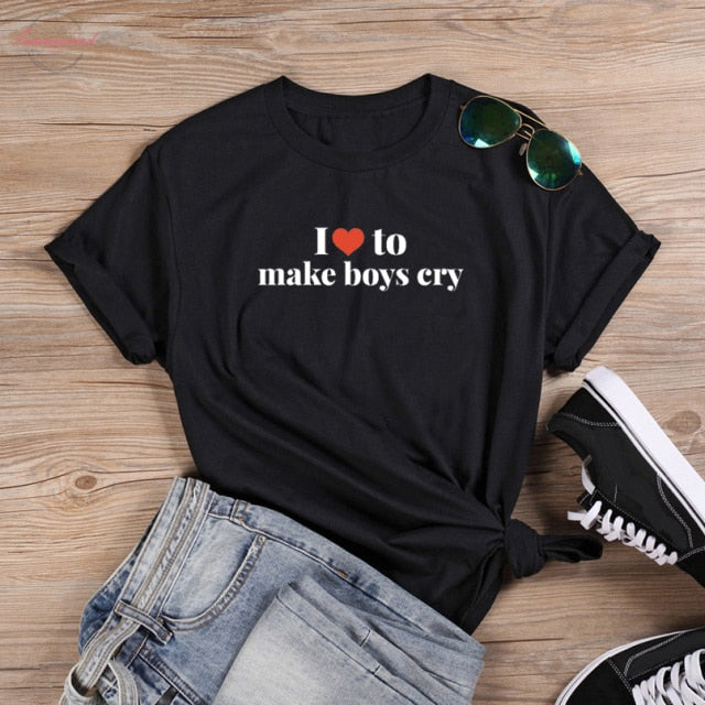 "I Love To Make Boys Cry" Tee by White Market