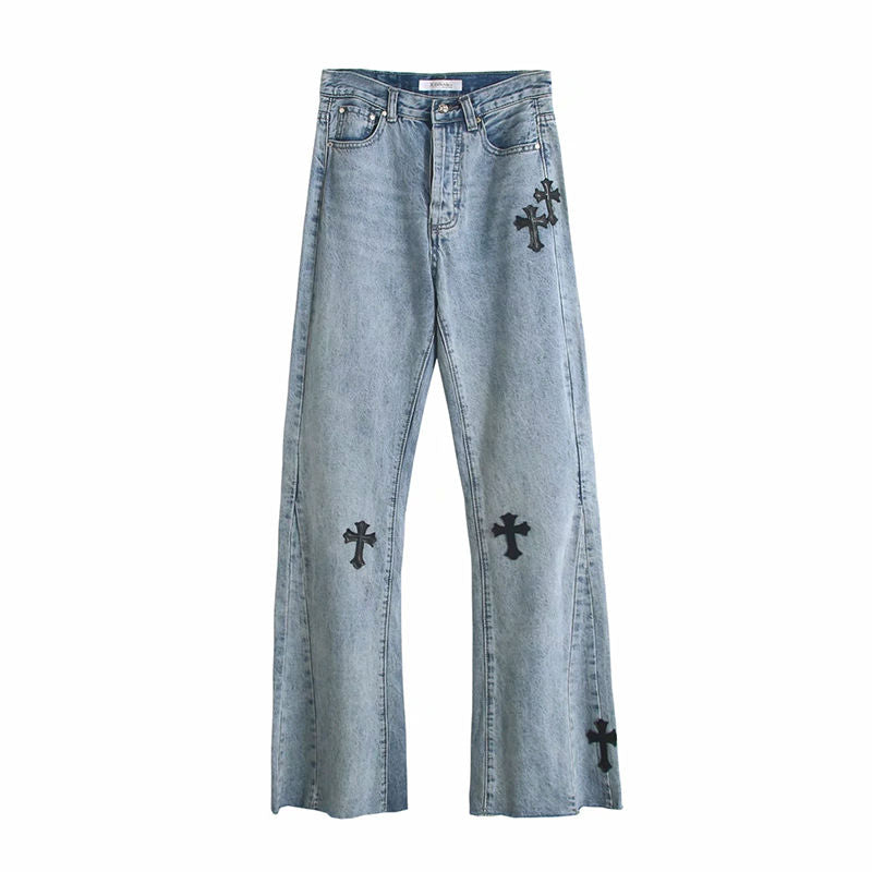 Cross Embroidered Jeans by White Market