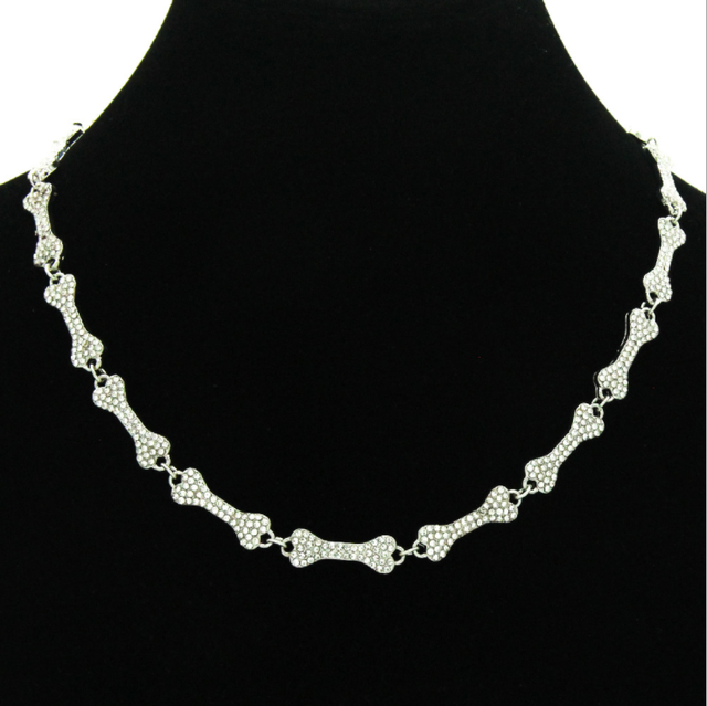 CZ Diamond Bone Necklace by White Market