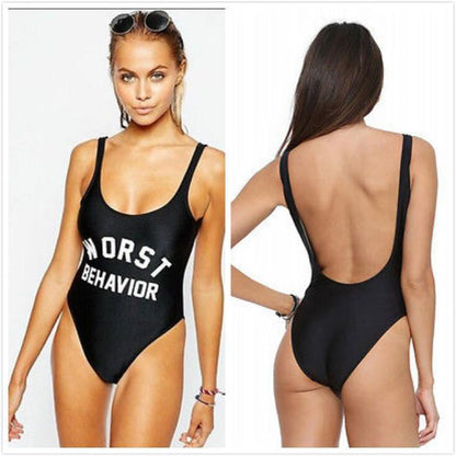 "Worst Behavior" One Piece Swim Suit by White Market