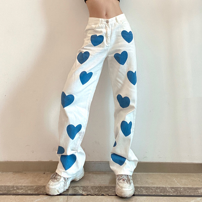 Bleached Denim Heart Jeans by White Market