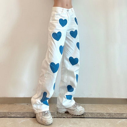 Bleached Denim Heart Jeans by White Market