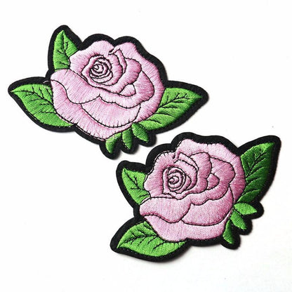 Embroidered Iron-on Rose Patches by White Market