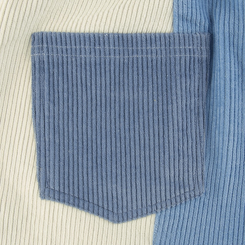 Blue Cream Corduroy Pants by White Market