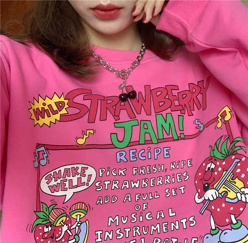 Strawberry Jam Pullover Sweater by White Market