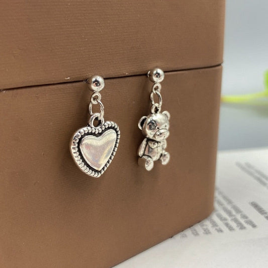 Heart & Teddy Bear Earrings by White Market