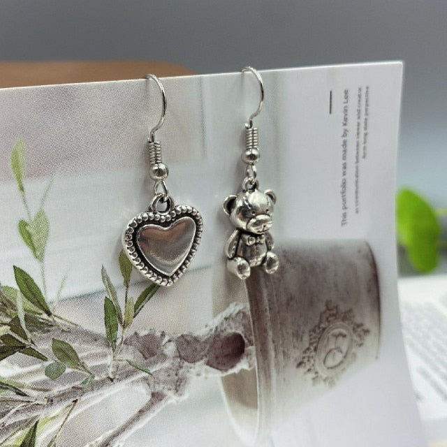 Heart & Teddy Bear Earrings by White Market