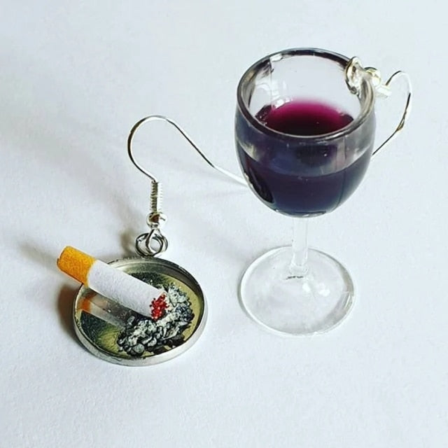 Wine and Cigarette Earring by White Market