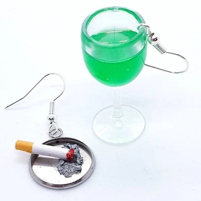 Wine and Cigarette Earring by White Market