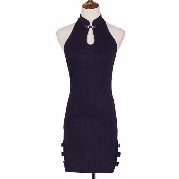 Black Buckled Mini Dress by White Market