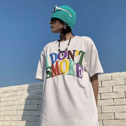 Oversized "I Don't Smoke" Rainbow Tee by White Market