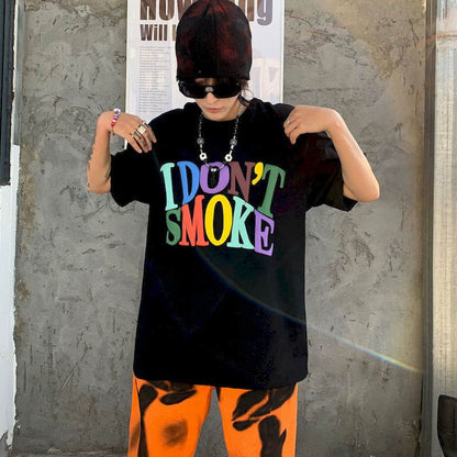 Oversized "I Don't Smoke" Rainbow Tee by White Market