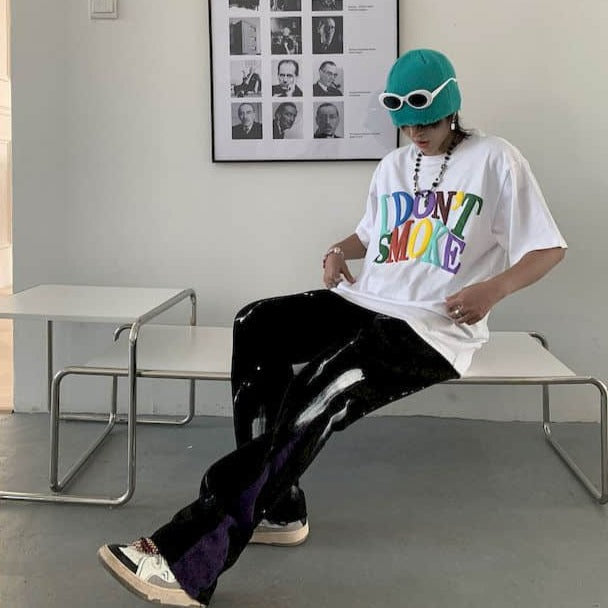 Oversized "I Don't Smoke" Rainbow Tee by White Market