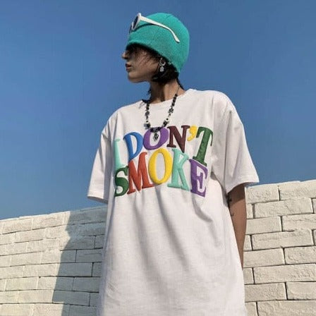 Oversized "I Don't Smoke" Rainbow Tee by White Market