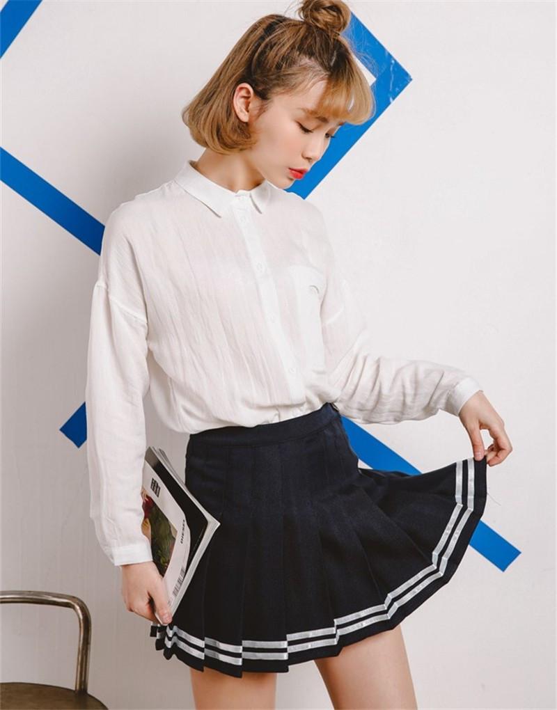 Pleated Striped Skirt by White Market