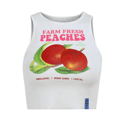 Farm Fresh Peaches Ribbed Top by White Market