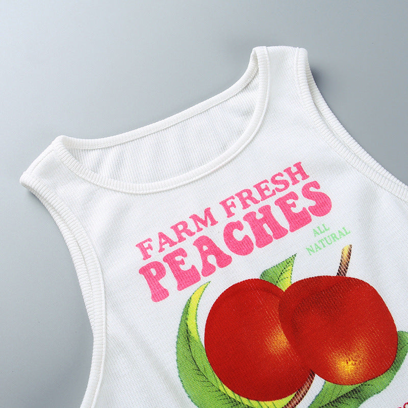 Farm Fresh Peaches Ribbed Top by White Market