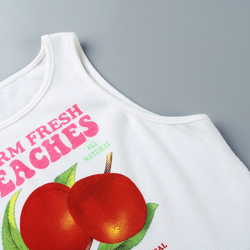 Farm Fresh Peaches Ribbed Top by White Market